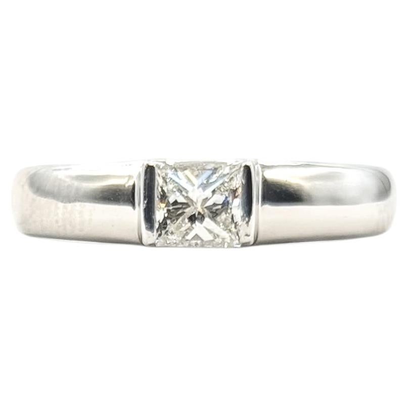 Princess-Cut Diamond Solitaire Ring in Platinum For Sale