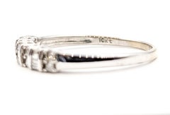 Diamond Round & Baguette Bridal Band in 14k White Gold