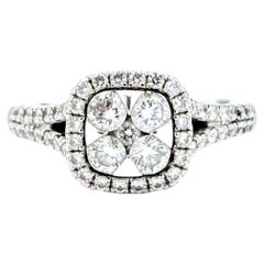 Diamond Cushion Cluster Ring in 14k White Gold