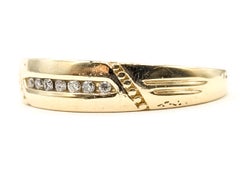 Diamond Geometric Band Ring in 10k Yellow Gold