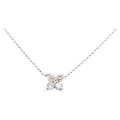 Delicate Five-Stone Diamond Necklace in 18k White Gold
