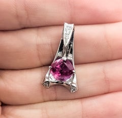 Slide Ruby & Diamond Pendant in Platinum- GIA 2233886427