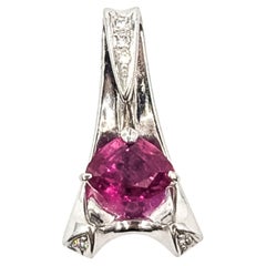 Slide Ruby & Diamond Pendant in Platinum- GIA 2233886427
