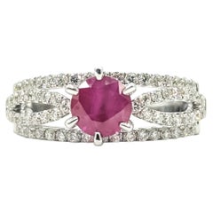 Infinity Ruby and Diamond Ring in 18k White Gold- GIA 2235532628