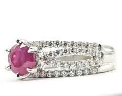 Infinity Ruby and Diamond Ring in 18k White Gold- GIA 2235532628