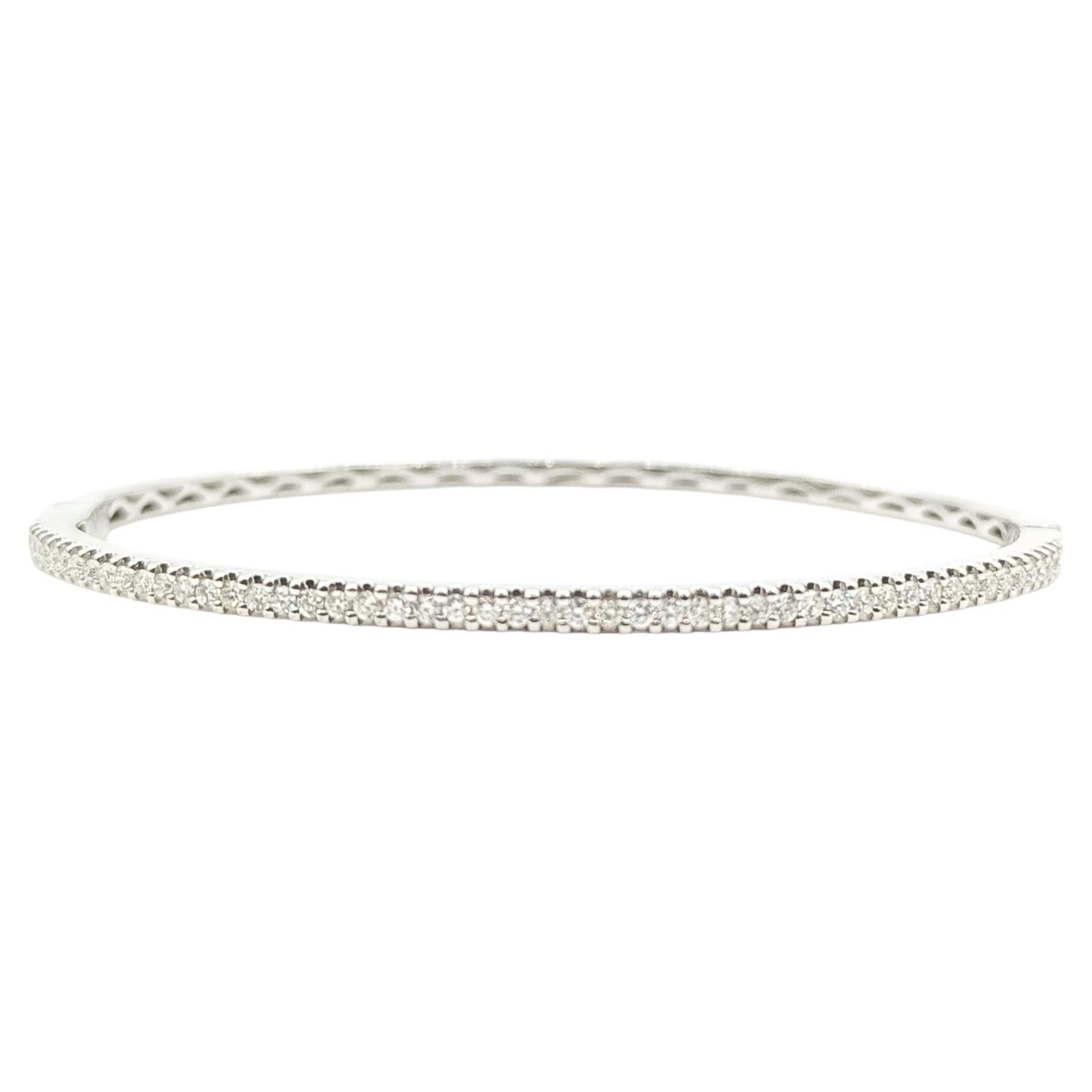 Diamond Bangle Bracelet in 18k White Gold