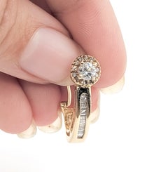 Omega Back Diamond J-Hoop Earrings in 14k Yellow Gold