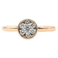 Circular Diamond Cluster Ring in 14k Rose Gold