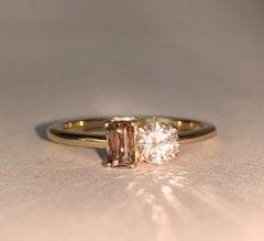 Alexandrite & Diamond Toi et Moi Ring in 14k Yellow Gold- GIA 5232584915