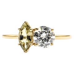 Diamond & Alexandrite Ring in 14k Yellow Gold- GIA report 6233584939