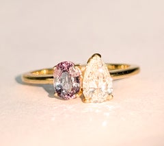 Diamond & Alexandrite Ring in 14k Yellow Gold- GIA report 2235584997
