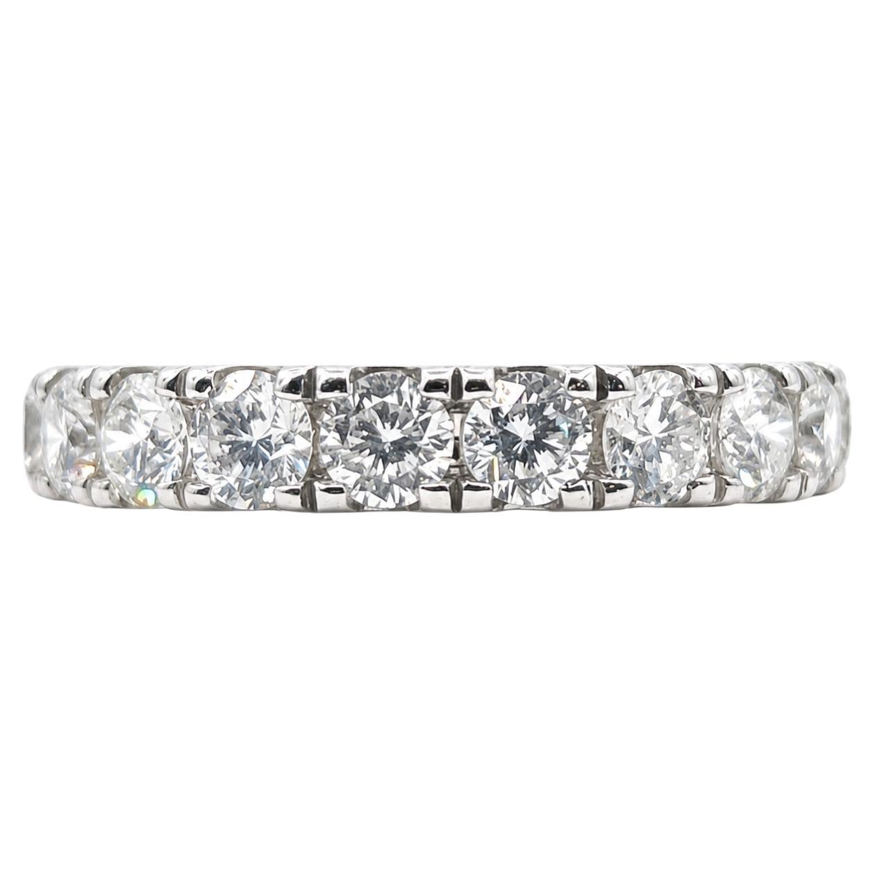 Diamond Half-Eternity Band Ring in 14k White Gold