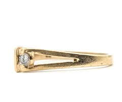 Modernist Diamond Openwork Ring in 10k Yellow Gold