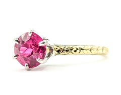 Ruby Solitaire Ring in 14k Two-Tone Gold