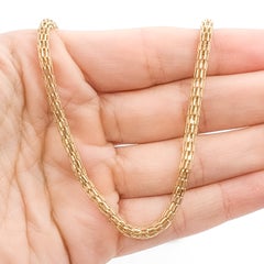 Collier à plusieurs rangs en or jaune 14 carats, à maillons tubulaires
