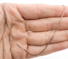 Delicate Box-Link Necklace in 14k White Gold
