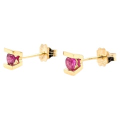 Ruby Stud Earrings in 14k Yellow Gold