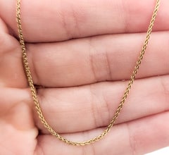 Classic Wheat Link Necklace in 18k Yellow Gold