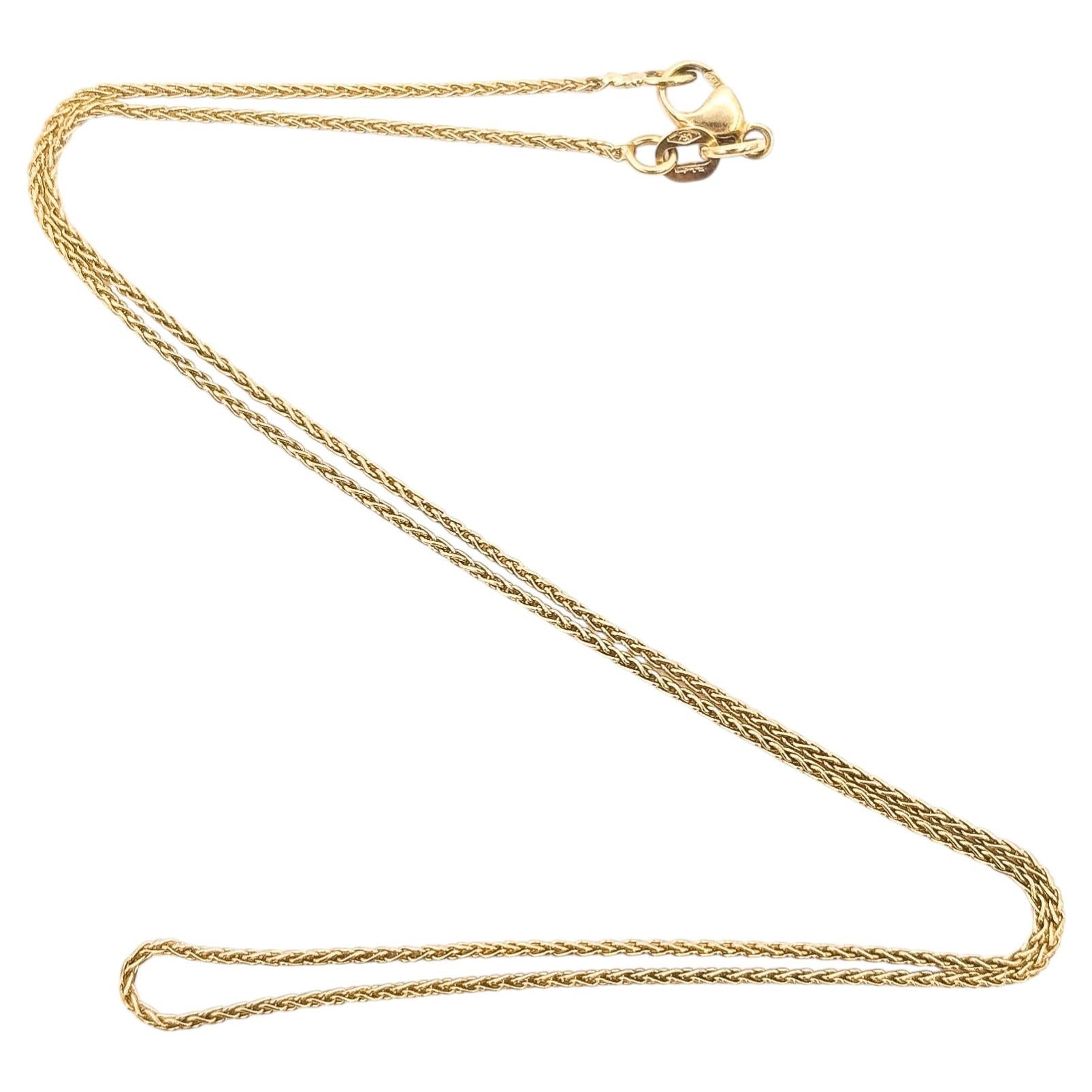 Collana classica a maglie a forma di spiga in oro giallo 18 carati