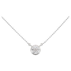Elegant Illusion-Set Diamond Necklace in 850 Platinum