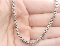 David Yurman Box Chain Necklace in Sterling Silver and 18k Gold