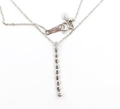Diamond Line Drop Necklace in 18k White Gold