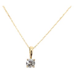 Classic Diamond Solitaire Pendant in 10k Yellow Gold