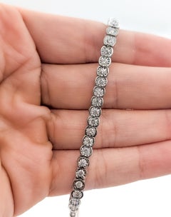 Diamond Tennis-Style Bolo Bracelet in 14K White Gold