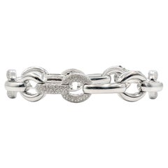 Diamond Pavé Chain Link Bracelet in 14K White Gold