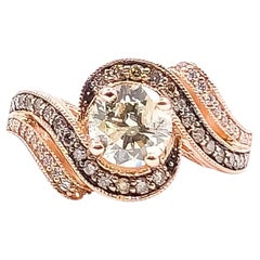 Diamond Bypass Cocktail Ring in 14K Rose Gold