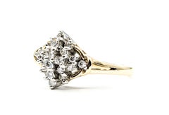 Diamond Cluster Ring in 14k Yellow Gold
