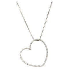 Diamant-Herz-Anhänger-Halskette aus 18k Weißgold