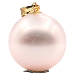 Pink South Sea Pearl Solitaire Pendant in 14K Yellow Gold