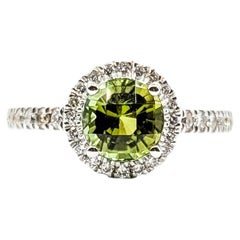 Vivid Peridot & Diamond Ring en or blanc 18k