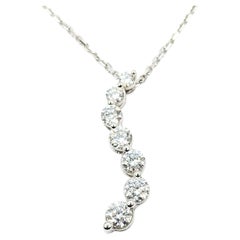 Diamond Journey Necklace in 14k White Gold