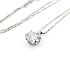 Diamond Solitaire Pendant Necklace in Platinum