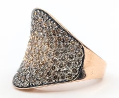 Le Vian White and Chocolate Diamond Cigar Ring in 14K Rose Gold