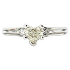 Romantic Heart Diamond Ring in 14k White Gold