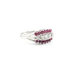 Graceful Ruby & Diamond Ring in 14k White Gold