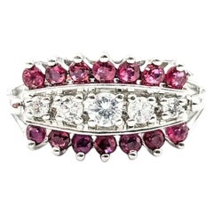 Graceful Ruby & Diamond Ring in 14k White Gold