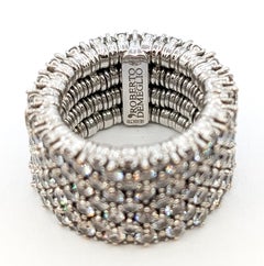 Roberto Demeglio 6.40 CTW Diamond Wide Stretch Ring in 18K White Gold