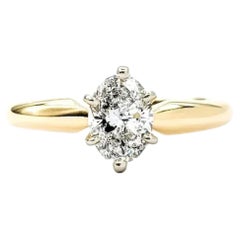 Classic Oval Diamond Ring in 14k Yellow Gold