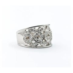 18K White Gold Diamond Openwork Band Ring