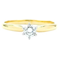 Diamond Solitaire Ring in 18k Yellow Gold & Platinum