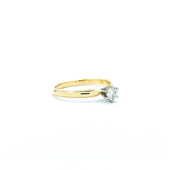 Diamond Solitaire Ring in 18k Yellow Gold & Platinum