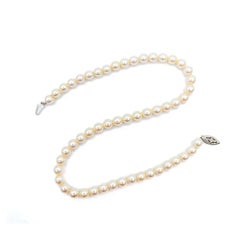 Classic Akoya Pearl Necklace in 14k White Gold