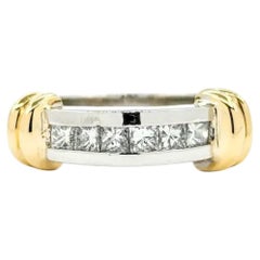 Diamond Band in Platinum & 18k Yellow Gold