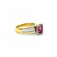 Pinker Turmalin & Diamant Ring in 14k Gelbgold