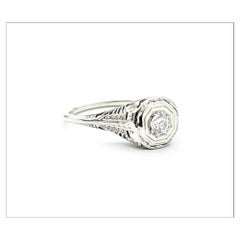 Antique 0.20ct Diamond Ring in 18k White Gold