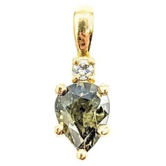 Natural Alexandrite & Diamond Pendant in 18K Yellow Gold